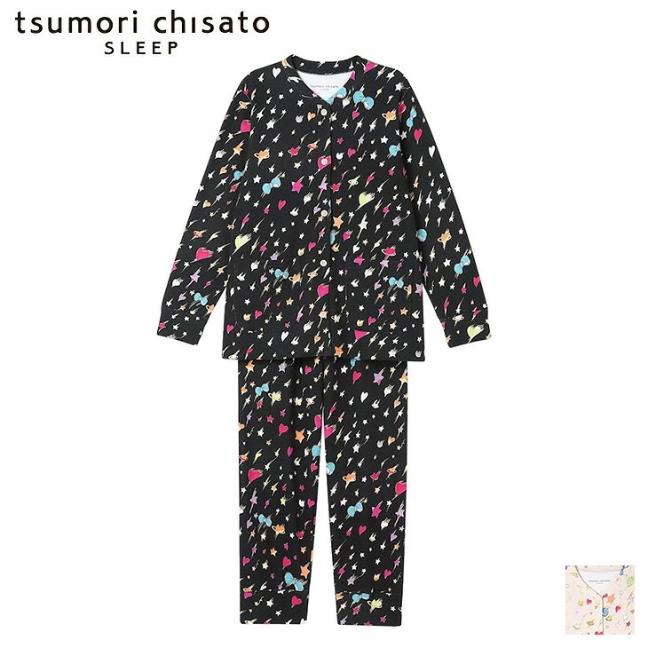 ツモリチサト tsumori chisato ワコール wacoal パジャマ ルームウェア 部屋着 長袖 星 ハート リボン ツモリチサトスリープ 寝間着 秋冬 UDW402
