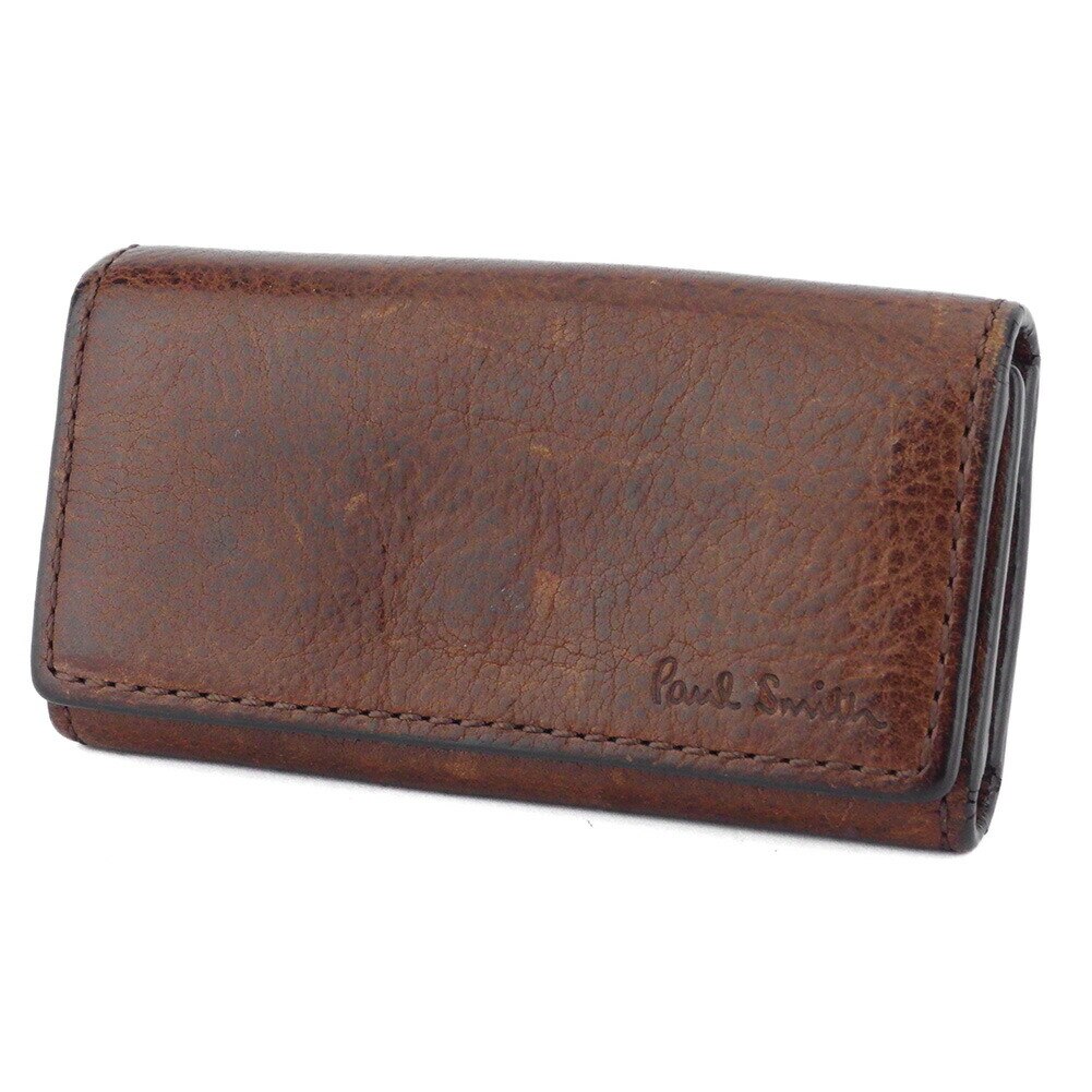 キーケース 4連キーケース ロゴ メンズ ブラウン ゴールド 中古