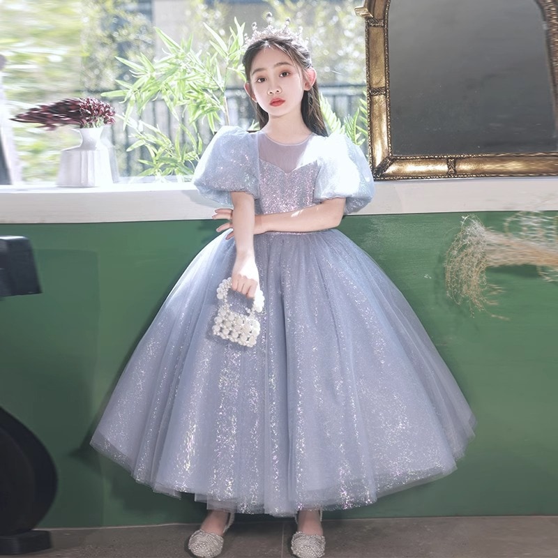 子供ドレス 2024 新しい誕生日パーティープリンセスドレス女の子の気質ホストピアノ演奏服レディースドレス