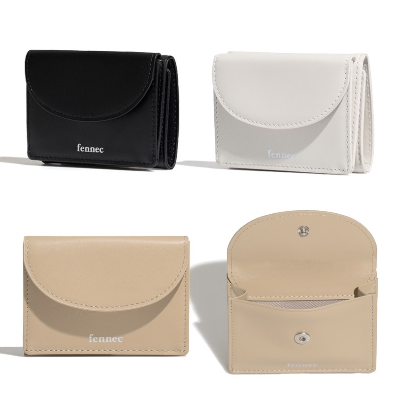 HALFMOON MINI WALLET- 3Types / Black, Ecru, Sand beige / カードケース
