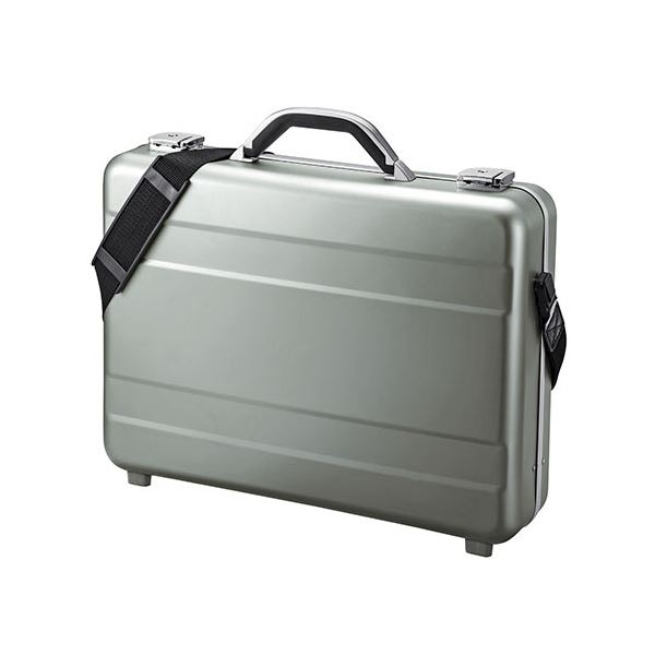 サンワダイレクト アタッシュケース(アルミケース15.6型対応A4収納パソコン収納ガンメタ) 200-BAG155GM 1個