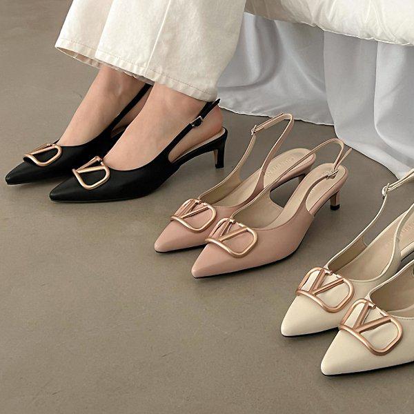 スティレット ゴールド ブイ 女性 レディース 靴 フォーマル スリングバック 5cm 3color qmn23m504_P338529595