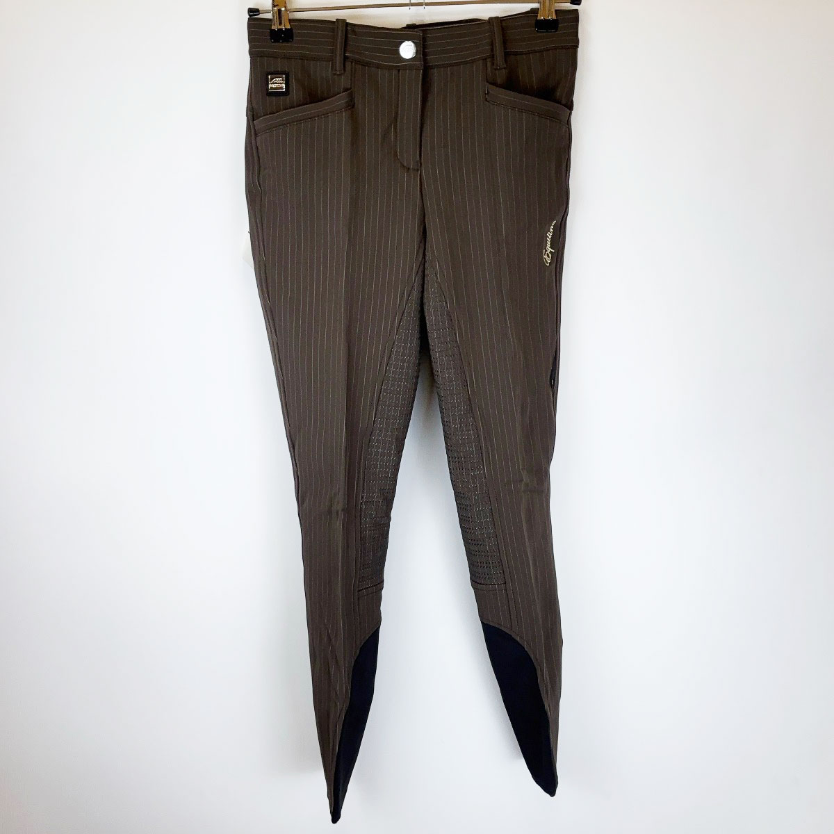 【中古・未使用品】エクイライン EQUILINE PANTALONE フルグリップ キュロット 42 ブラウン N08712 レディース 乗馬 馬術 収納 フード付き