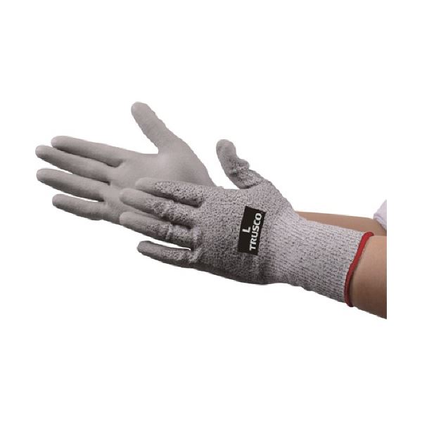 （まとめ）耐切創ロング手袋 PU #5 L TCRG-5PUL-L 1双 [x3セット]