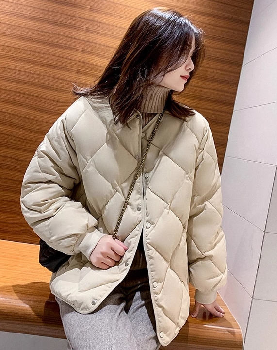 レディース ジャケット アウター 上着 長袖 Vネック ファスナー ポケット 前開き キルティング 厚手 中綿 かわいい 大人可愛い きれいめ シンプル カジュアル おしゃれ かっこいい こなれ感