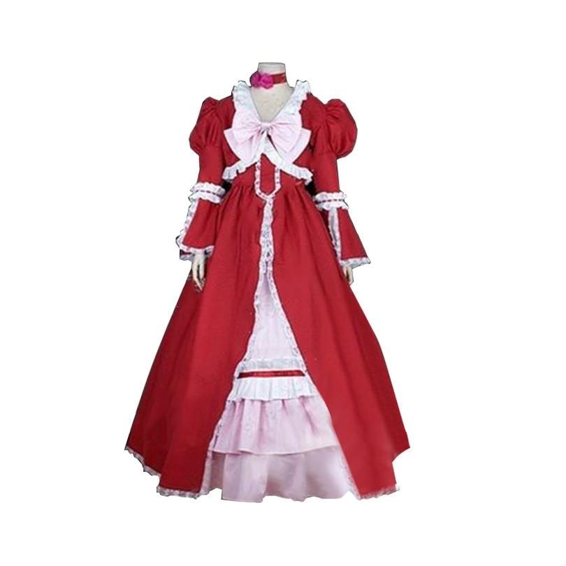 黒執事 エリザベス ミッドフォード 赤い礼服ドレス コスプレ衣装 イベント 演出服 変装 二次会 COS