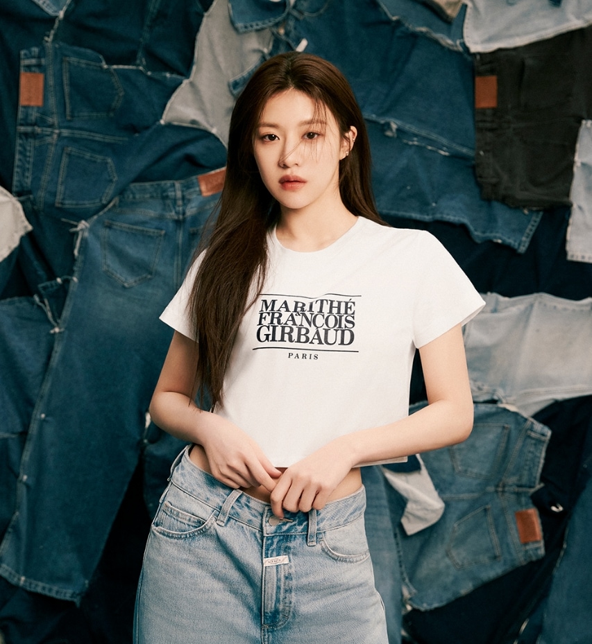 マリテフランソワジルボー　W CLASSIC LOGO CROP TEE W CLASSIC LOGO CROP TEE Marithe + Francois Girbaud(マリテ