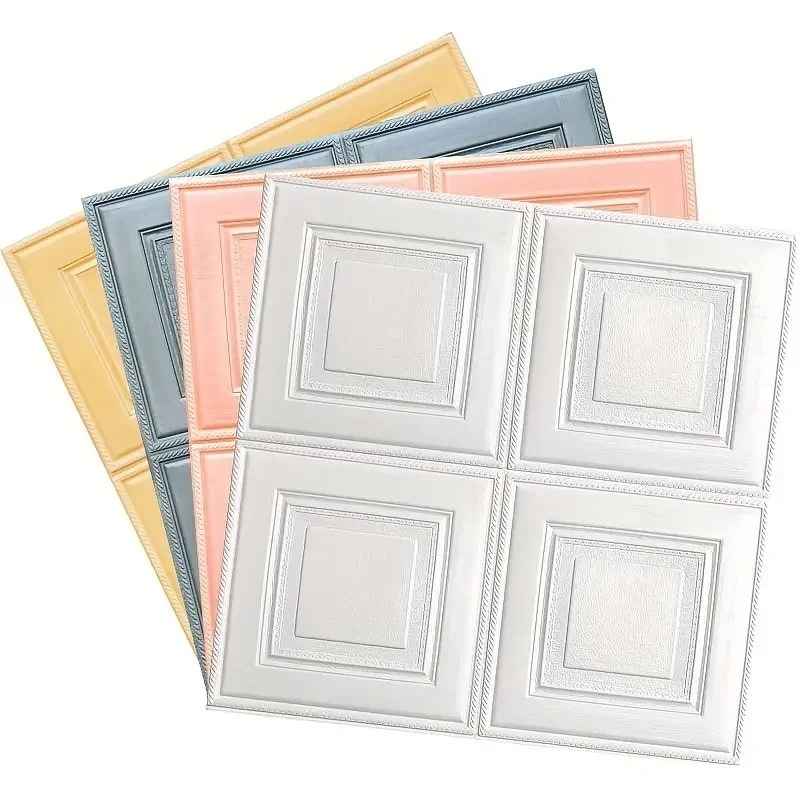 防水自己粘着ウォールステッカー 3Dステレオ壁紙 寝室の背景の装飾 リビングルーム 70x70cm 1ピース 5個 10個