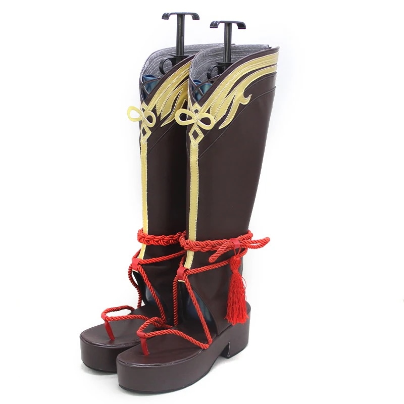 原神 げんしん 鹿野院平蔵 コスプレ靴 ブーツ コスム ハロウイン