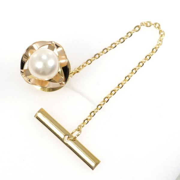 K18 18金 PG ピンクゴールド 合金 ピンブローチ パール(真珠) ジュエリー 中古