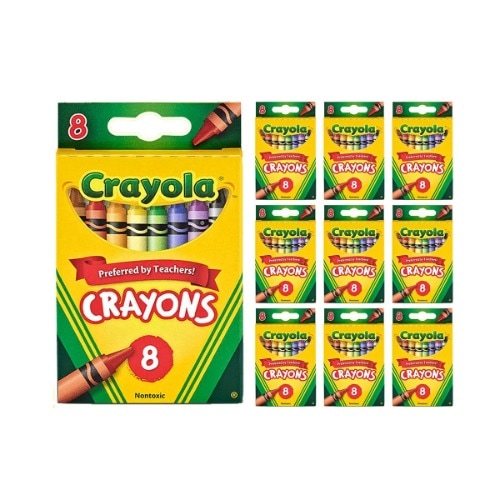 クレヨラ普通クレヨン8色×10セット面白い絵画ぬり絵カラーリングアート活動個人団体