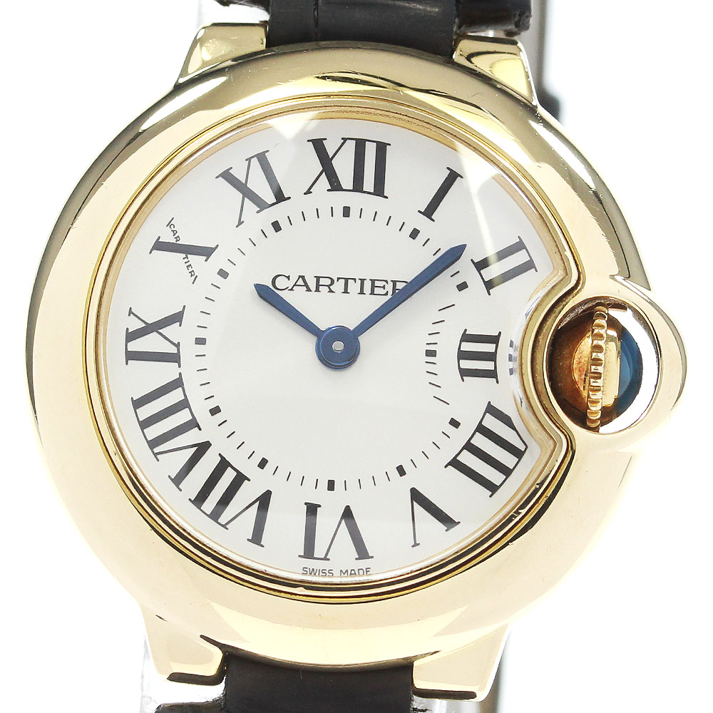カルティエ CARTIER バロンブルーSM K18YG クォーツ レディース _836090【中古】