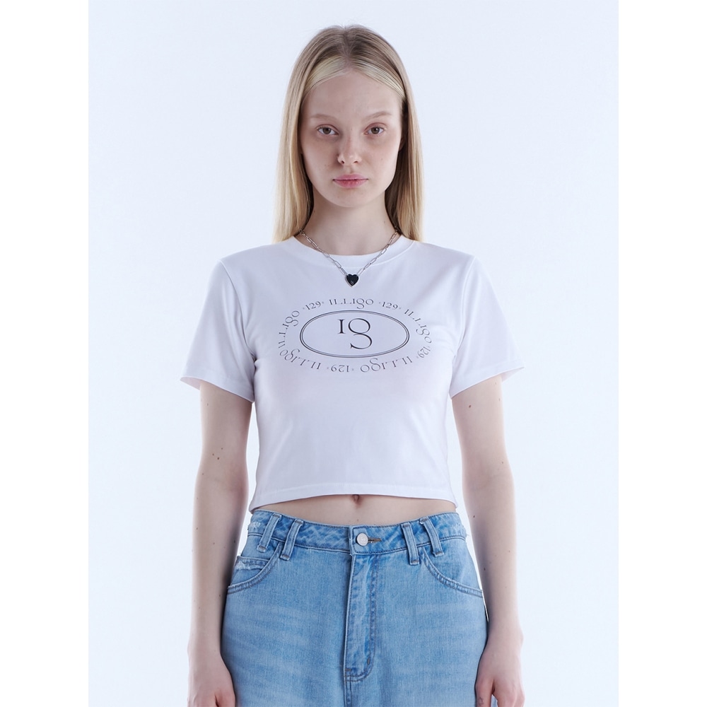 ILLIGOシグネチャークロップTシャツホワイト