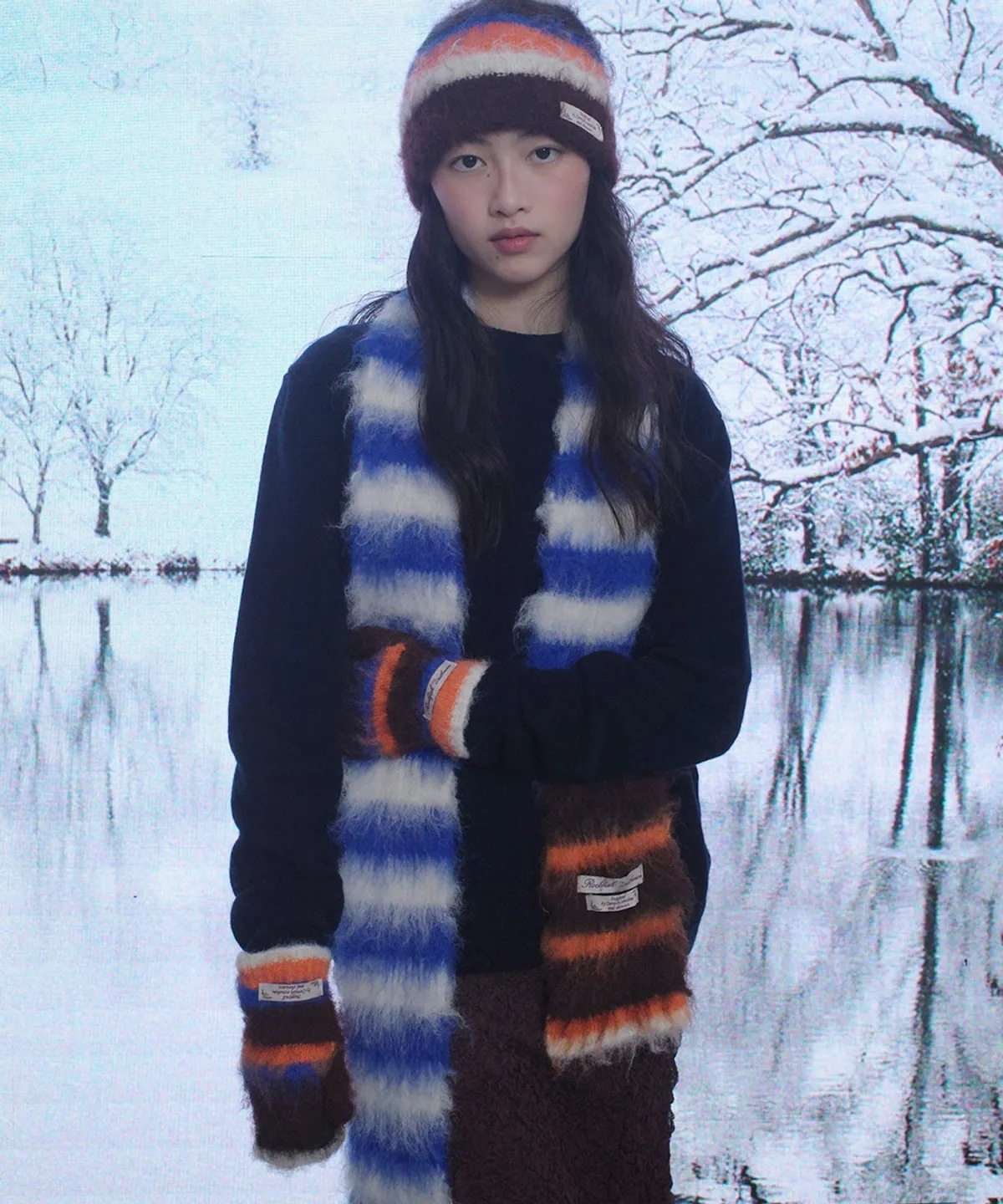 ROCKFISH WEATHERWEAR ストライプシャギーマフラー Qoo10 rockfish weatherwear STRIPE SHAGGY ストライプ