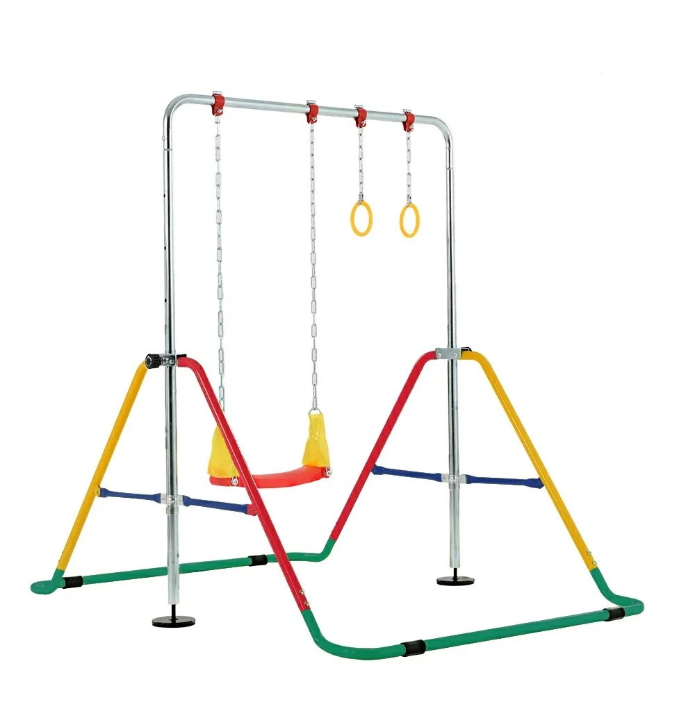 【国内発送Ｍ】1617鉄棒 室内 屋外 折りたたみ 5段階高さ調節 鉄棒 ブランコ 吊り輪 子供用 誕生日　プレゼントギフト
