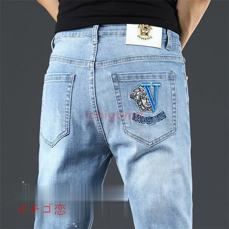 メンズジーンズ デニムパンツ メンズボトムス カジュアルパンツ スキニーパンツ ストレッチ 春夏秋 大きいサイズ おしゃれ 通勤 美脚 カッコイイ 紳士用