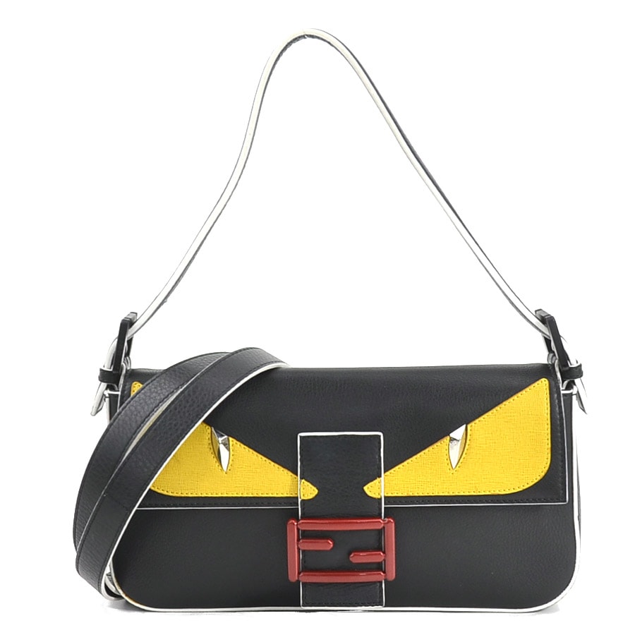 フェンディ FENDI ハンドバッグ 斜め掛けショルダーバッグ モンスター バゲット レザー ブラック/イエロー/ホワイト レディース 8BR600-41K e59734k 85,250円
