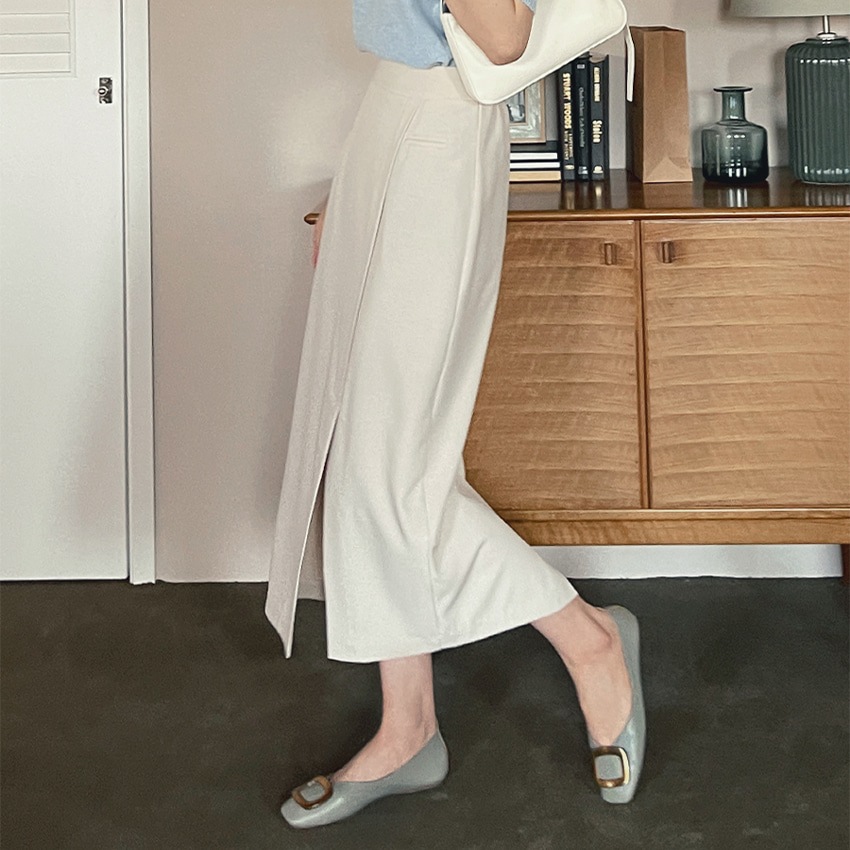 店舗良い [tsk0069] ブリナ斜線ラップバンディングスカート 2COLOR 韓国ファッション ロングスカート