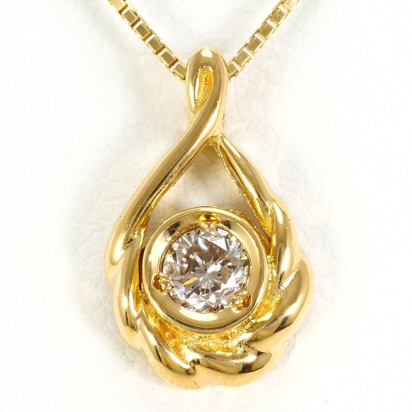 K18 18金 YG イエローゴールド ネックレス ダイヤ 0.21 鑑別書 ジュエリー 中古