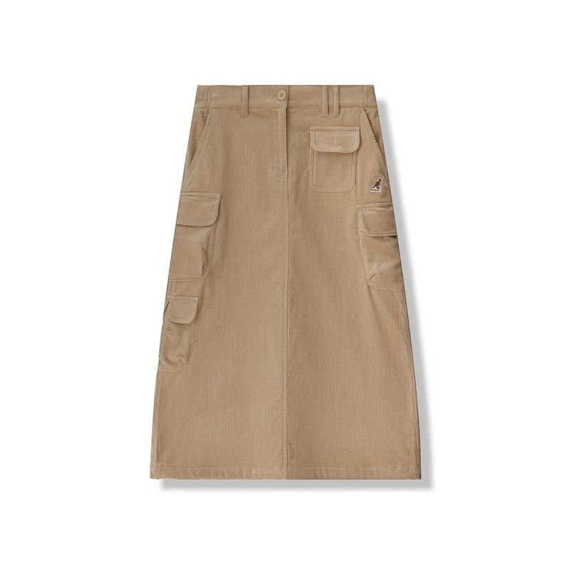 ウーマン コーデュロイ カーゴ スカート 8113 ベージュ