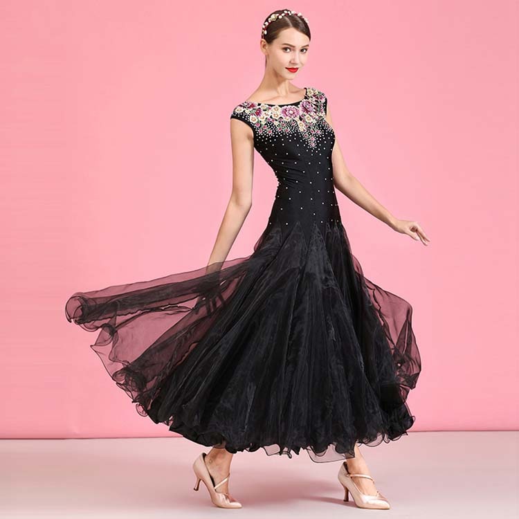 インターナショナル ロング丈 練習着 ワンピース L ダンス スタンダードダンス 衣装 レディース ドレス フラメンコ 袖なし ダンス レッスン着 競技着 ラテン 社交ダンス XL マキシ丈 大人