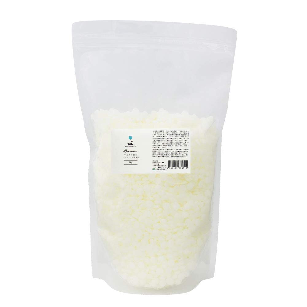 マカダミ屋 蜜蝋1kg 精製 (ミツロウ みつろう ビーズワックス) 業務用・大容量