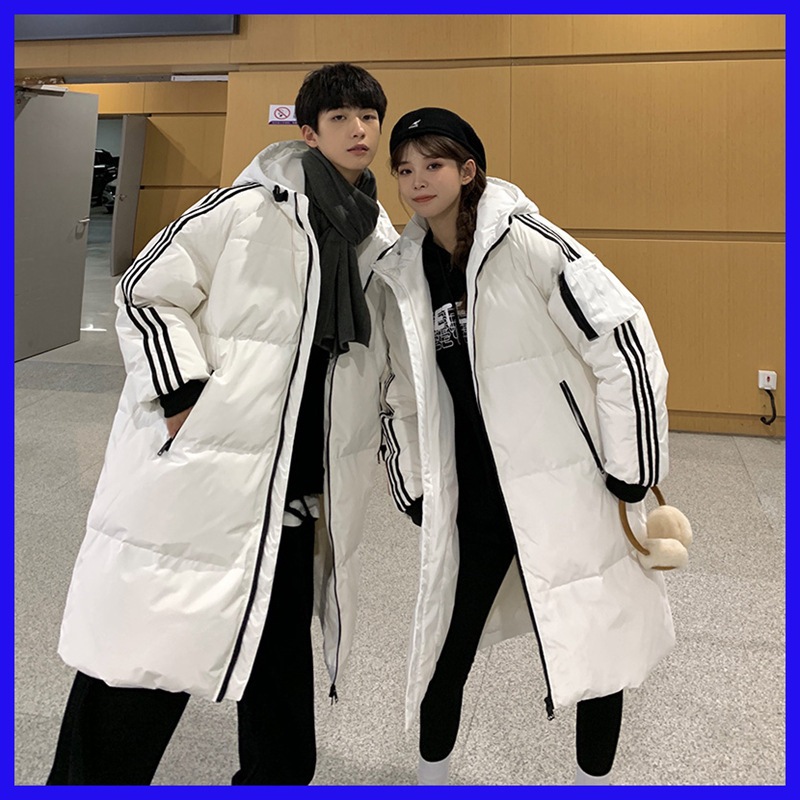 ダウンジャケット男性ミディアム丈膝越し冬港風ペアルック学生国流ゆったりカジュアルコート C31-898