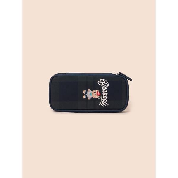 [BEANPOLE KIDS] クマ チェック ポーチ グリーン (BI61D2U07M)