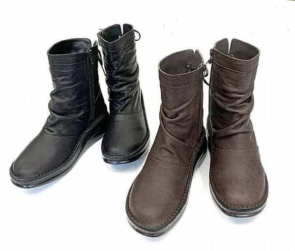 ブーツ レディースシューズ レディースファッション 靴 後ろレースアップ 横ファスナーブーツ レディ
