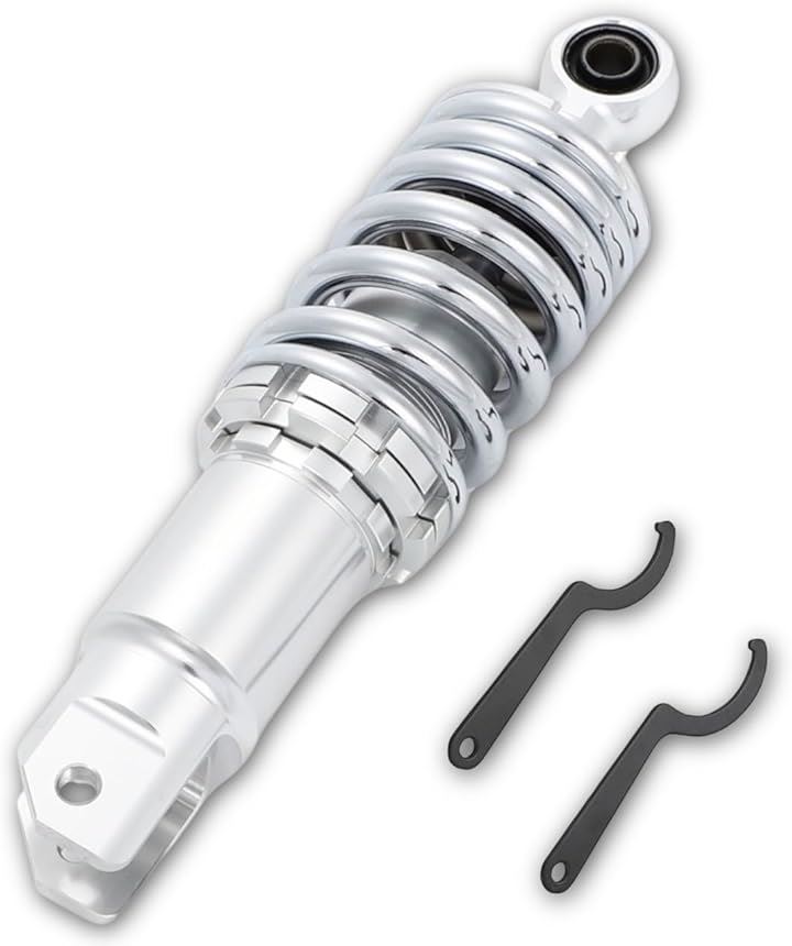 互換品 ズーマー ZOOMER AF58 リアサスペンション リアショック ローダウン 225mm 245mm 車高調 ラッカス RUCKUS ホンダ 用 カスタム パーツ(シルバー)