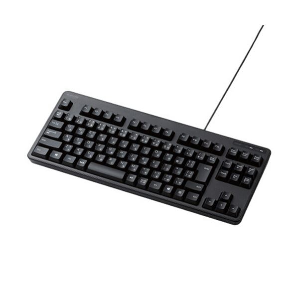 （まとめ）エレコム 有線コンパクトキーボードブラック TK-FCM103BK 1台(×3セット)