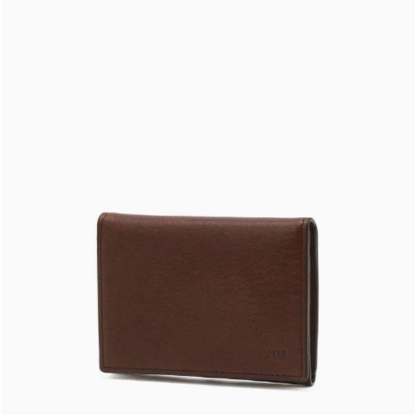 ブラウンエンボスロゴ牛革カード入れ DBHO5FL03W3