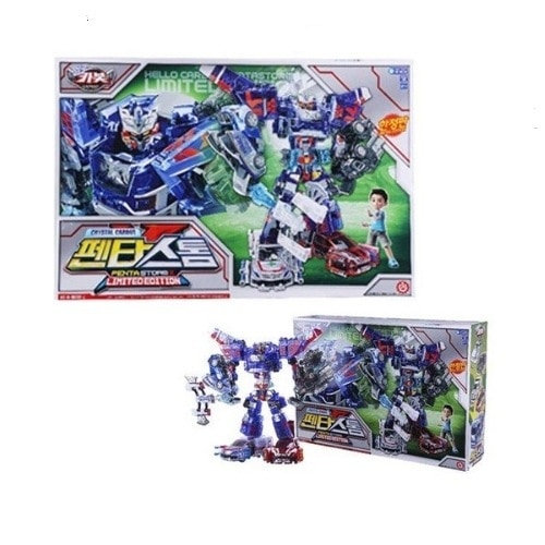 ハローカーボット/クリスタル/ペンタストームX/限定版/5種ロボット合本/フロン/スカイ/ダンディー/エース/ストーム/合体ロボット/変身ロボット/透明材質/Carbot/2023