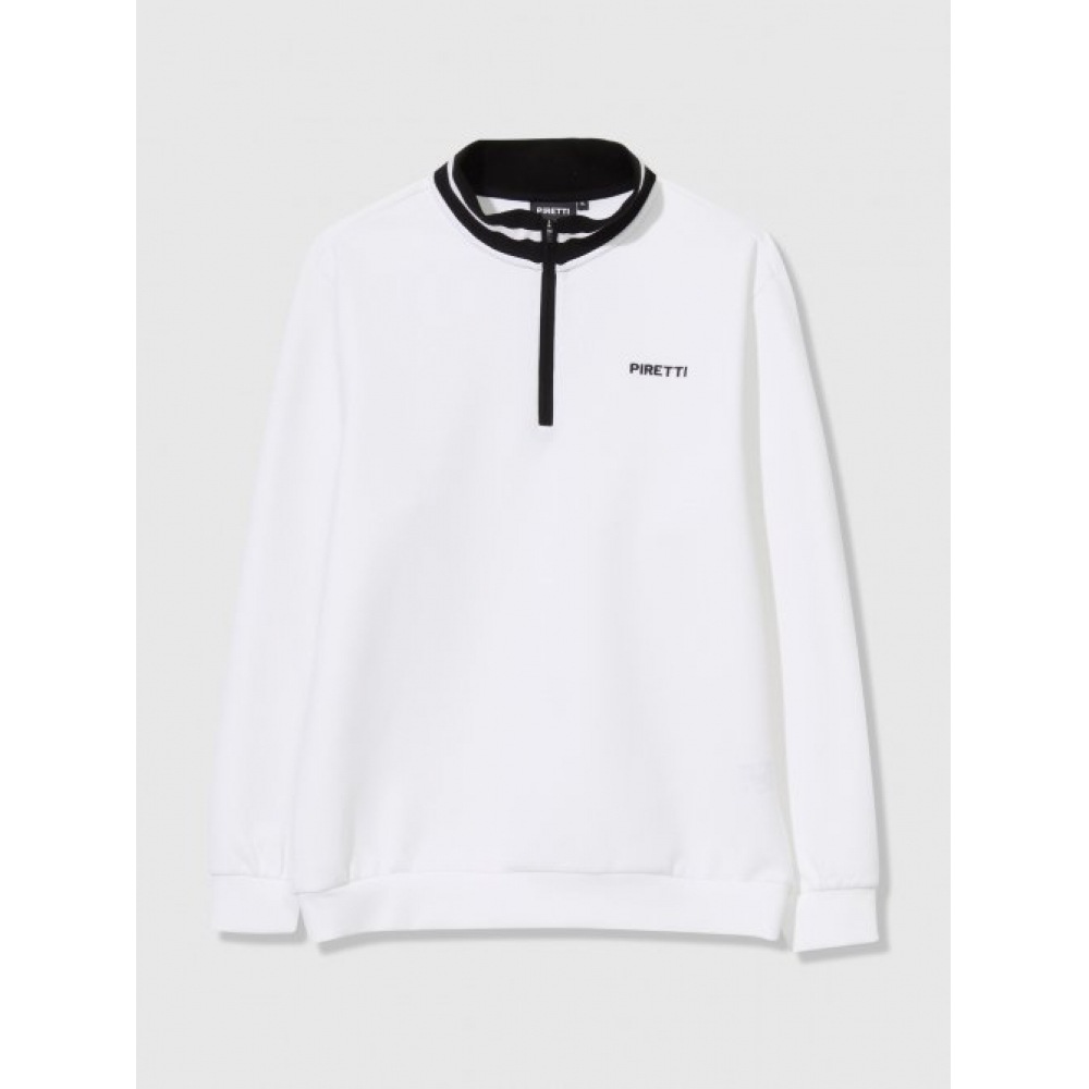 ピレッティエリートハーフジップアップ Tシャツ M_ホワイト