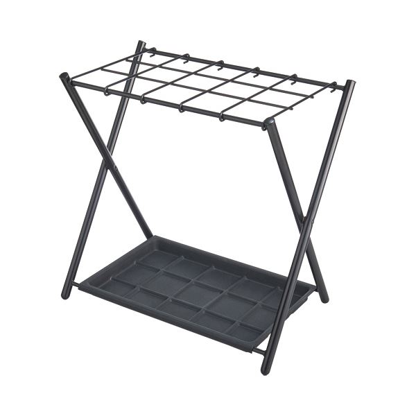 （まとめ）ナカバヤシ 傘立て ミドルタイプ 15本用 ブラック ASD-S15-BK 1台 (×3セット)