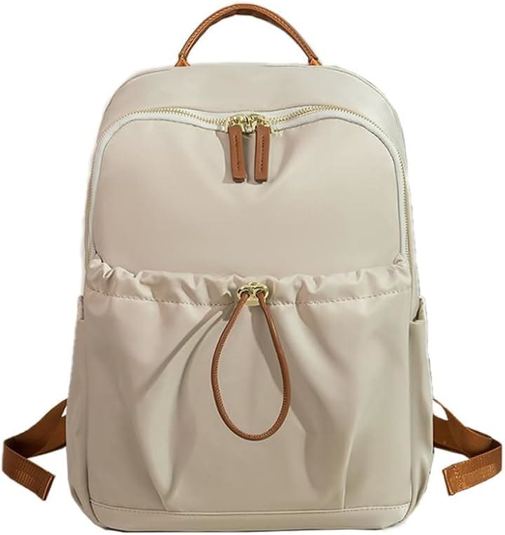 PCリュック レディース ビジネスリュック PC収納 パソコンリュック A4 15インチPC対応 キャリーオン機能 背面ポケット 撥水・耐傷(ベージュ)