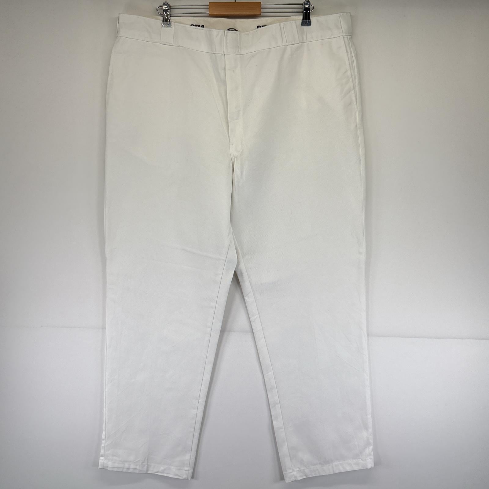 古着 ワークパンツ 874 カラーパンツ 大きいサイズ テーパード ワンポイントロゴ w44 L32 ホワイト メンズ