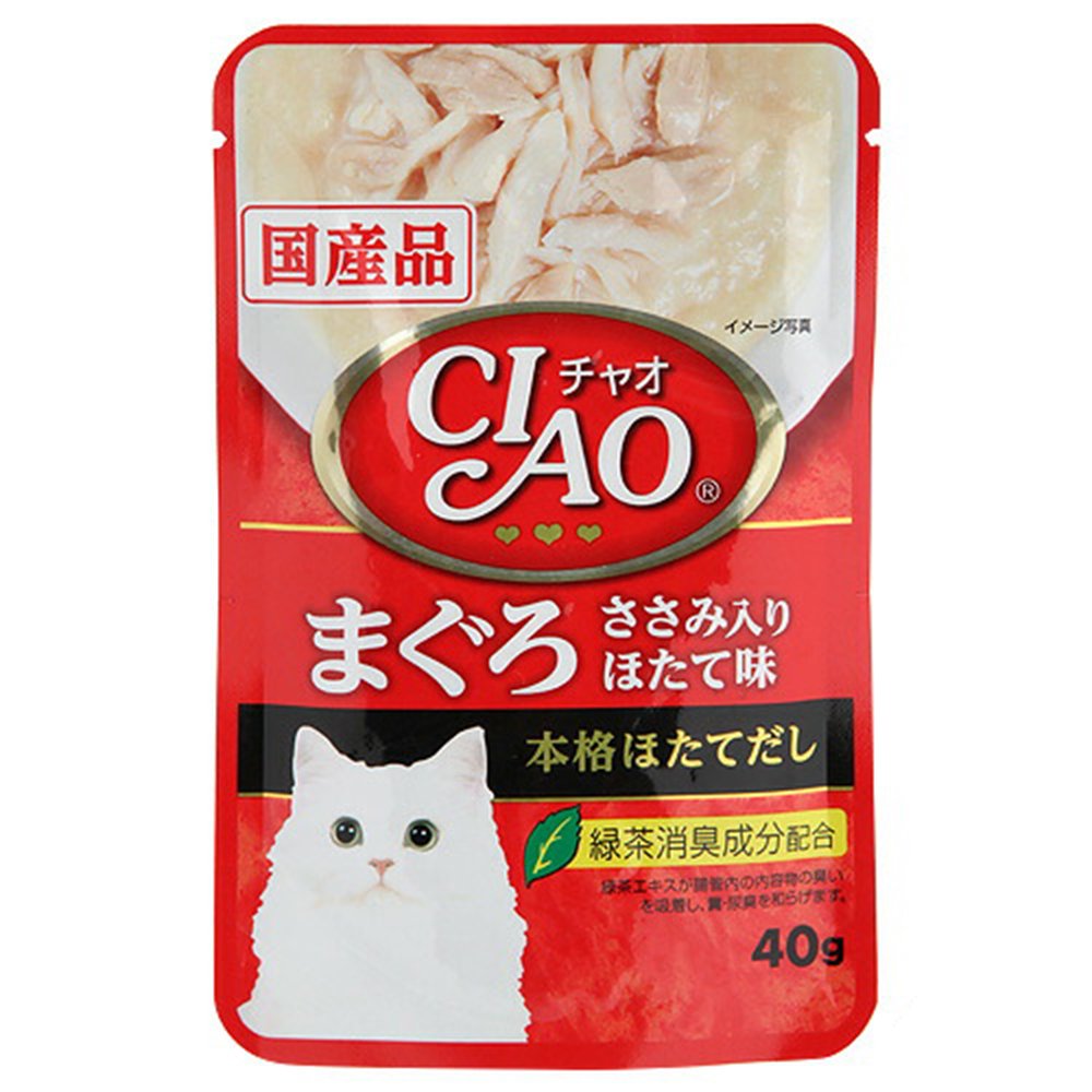 いなば　ＣＩＡＯ　チャオ　まぐろ　ささみ入り　ほたて味　４０ｇX９６袋　キャットフード　国産　ＣＲＣ35―20―20―10―40