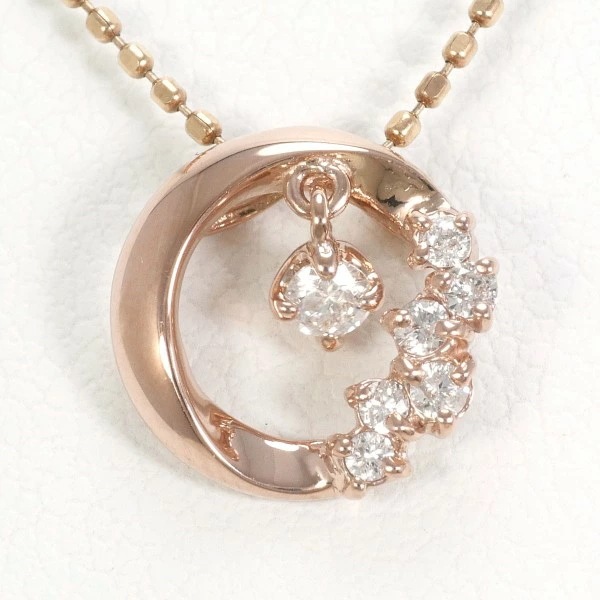 K10 10金 PG ピンクゴールド ネックレス ダイヤ 0.13 約40cm ジュエリー 中古