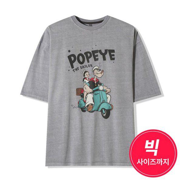 メンズオーバーフィットスクーターポパイ半袖TシャツAC-TSH-Q072