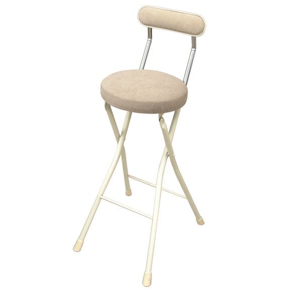 折りたたみ椅子 (同色4脚セット ハイタイプ アイボリー×ミルキーホワイト) 幅36cm 日本製 スチールパイプ