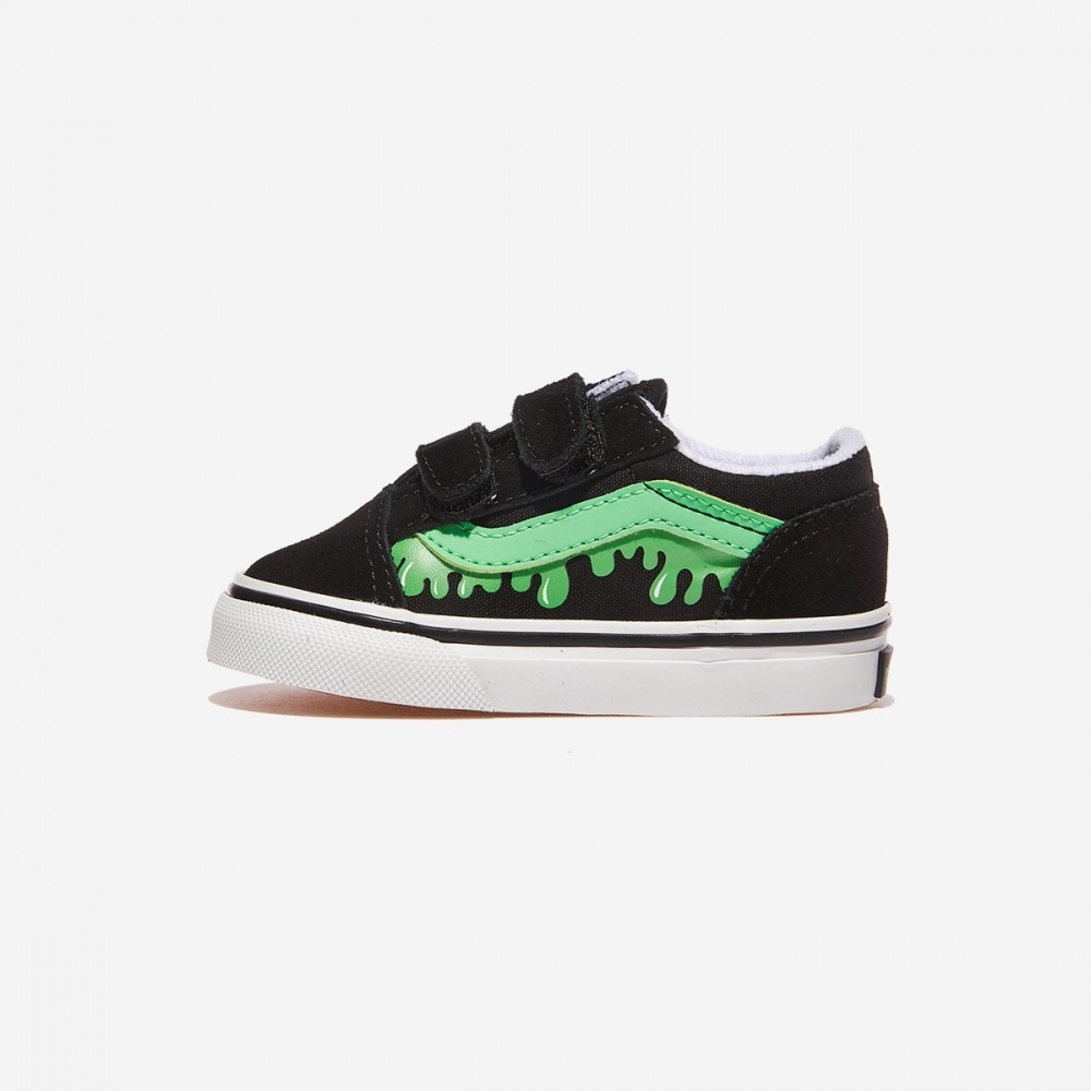 Vans オールドスクールベルクロ-グロースライムブラック/グリーン VN000CPZYJ7-グロースライムブラック/グリーン
