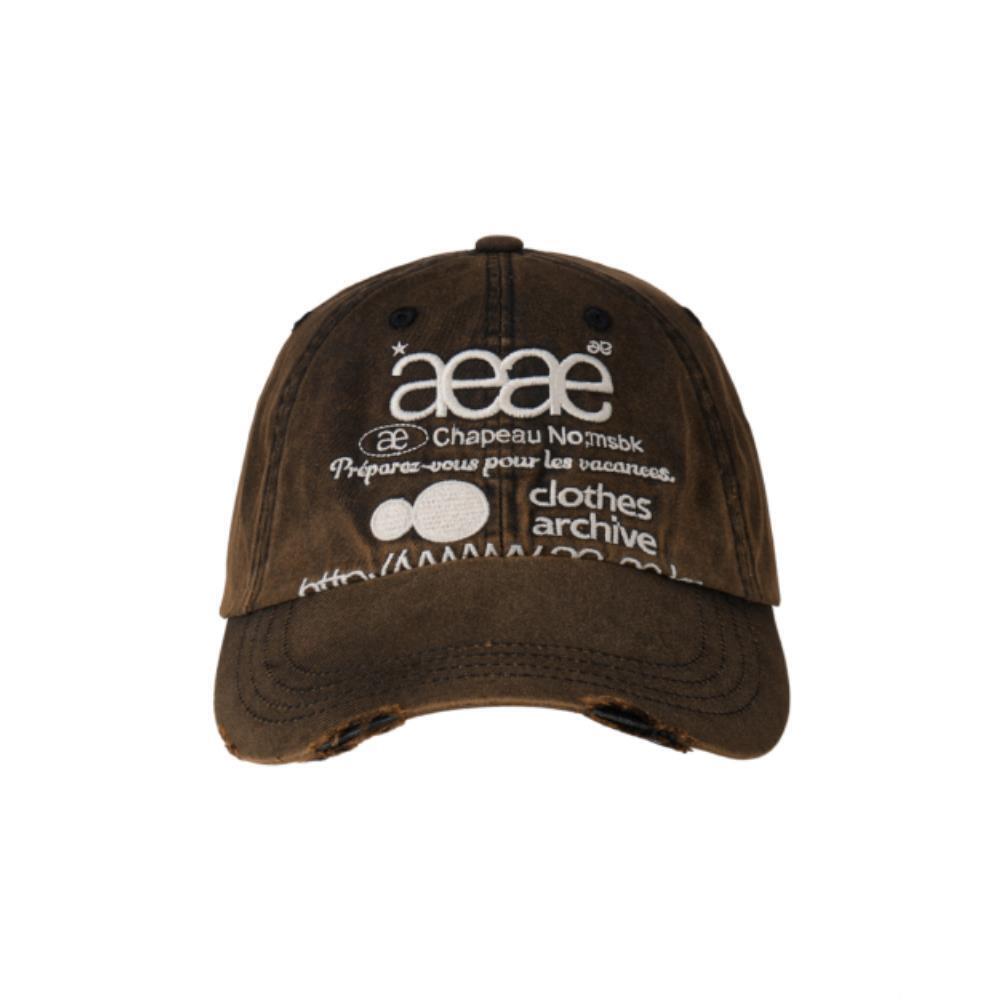AEAE WEB LOGO DAMAGED CAP DARK BROWN AE44SUCA005DAB 6,191円