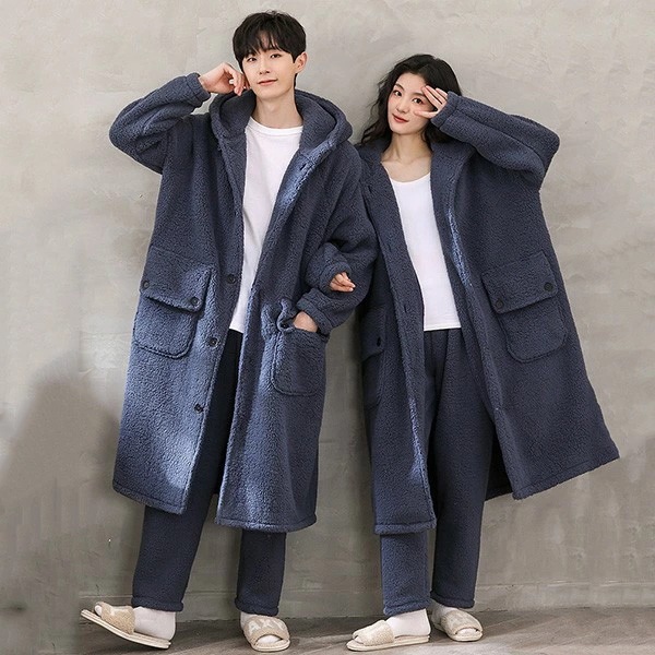 ペアパジャマ 冬 ルームウェア もこもこ モコモコパジャマ 冬 ワンピース あったか 暖かい 可愛い かわいい カーディガン 着る毛布 部屋着 長袖 贈り物 ふわふわ 生地 寒さ 節電 対策 暖かい