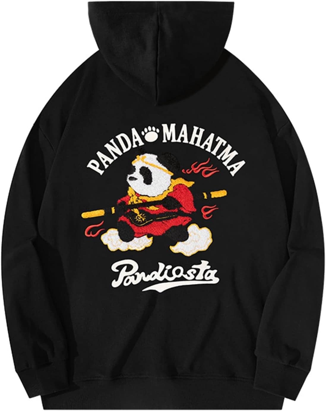 パンダ 刺繍 フルオーバー メンズ 長袖パーカー フード付き カップル 春秋用 トップス 中華風 おもしろ 可愛い 日常 カジュアル 汗染み 吸汗速乾 薄手 外履き 登山 トレッキング プレゼント