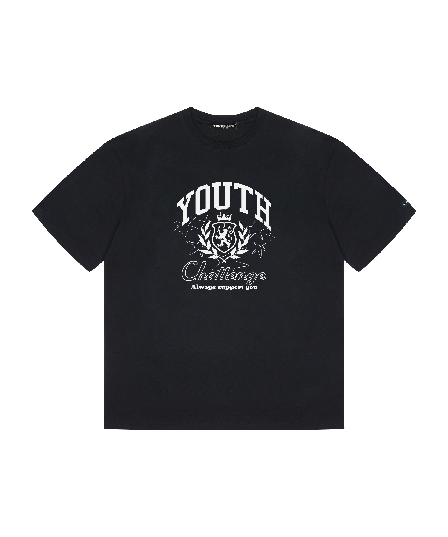 YK Laurel Boxy Tee-Black