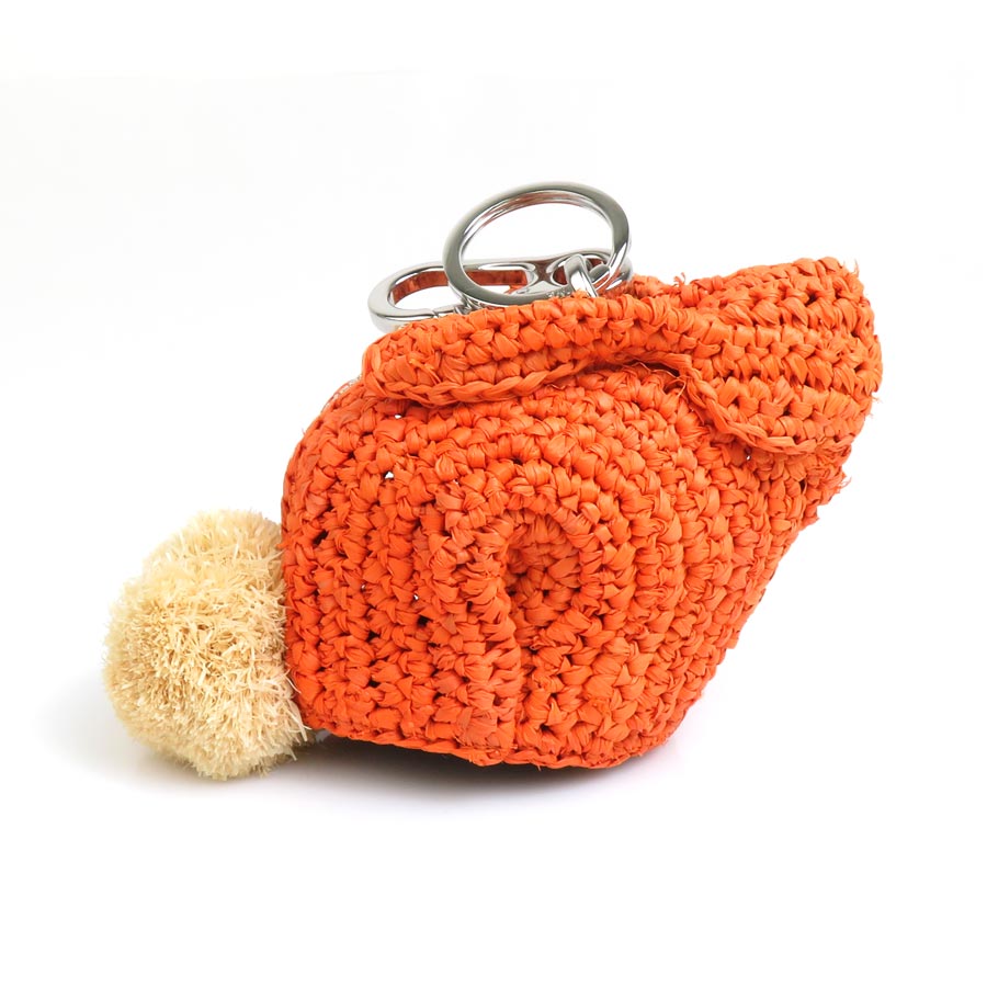 ロエベ LOEWE チャーム キーリング ラフィア オレンジ ユニセックス h30067i