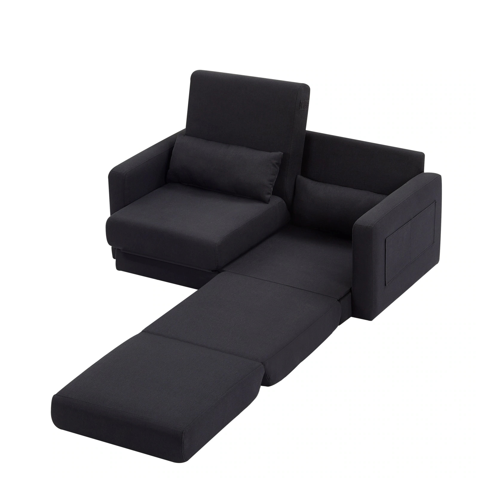 ソファ 2人掛け 収納付き ファブリック 両側に肘掛け付き 木脚外し可能 ローソファ コンパクト ひとり暮らし カウチソファー 5色【日本国内出荷-3日で配達】 DJYC238