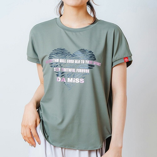 ハートゼブラ Tシャツ 半袖 フィットネス ウィメンズ 1534-1615-KHA