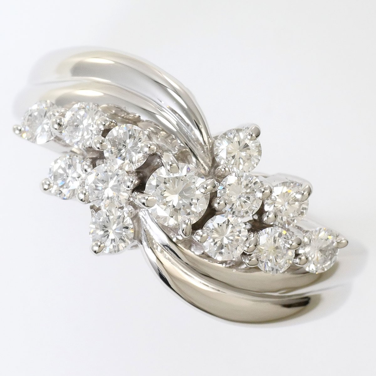 PT900 プラチナ リング・指輪 12.5号 ダイヤモンド 0.58ct 鑑別書 総重量約5.4g ジュエリー 中古